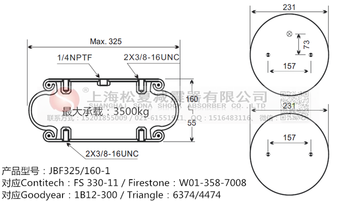 JBF325/160-1橡膠<a href='http://www.ddcatv.com.cn/' target='_blank'><u>空氣彈簧</u></a>