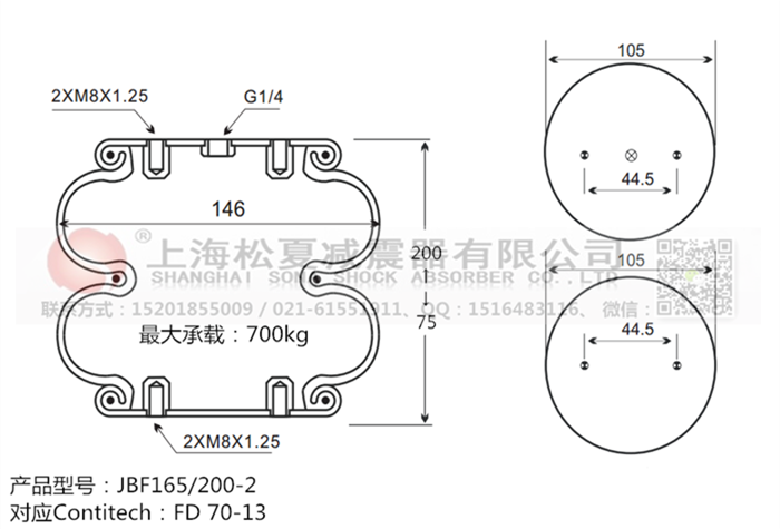 JBF165/200-2橡膠<a href='http://www.ddcatv.com.cn/' target='_blank'><u>空氣彈簧</u></a>