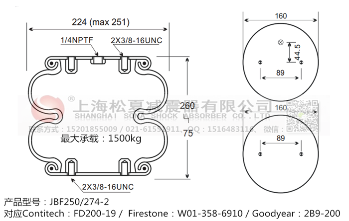 JBF250/274-2橡膠<a href='http://www.ddcatv.com.cn/' target='_blank'><u>空氣彈簧</u></a>