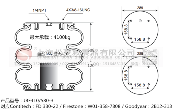JBF410/580-3橡膠<a href='http://www.ddcatv.com.cn/' target='_blank'><u>空氣彈簧</u></a>